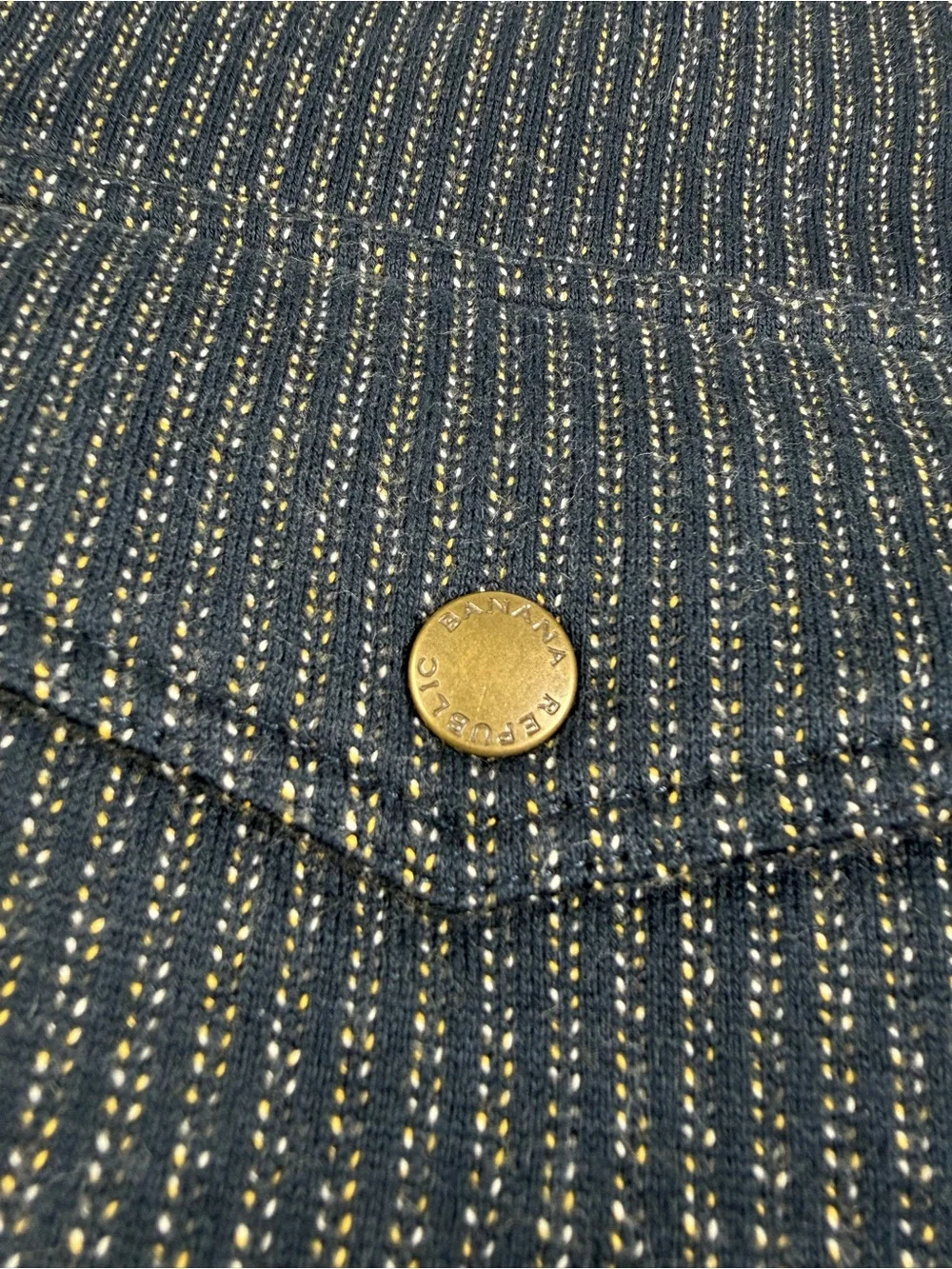 Banana Republic Dark Navy Pattern Pinstripe Utility Jacket Men’s Medium